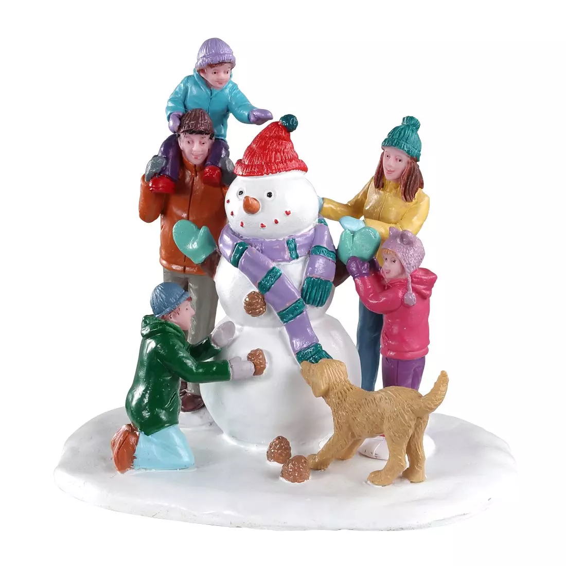 eminza Personnages Lemax Bonhomme de neige en équipe