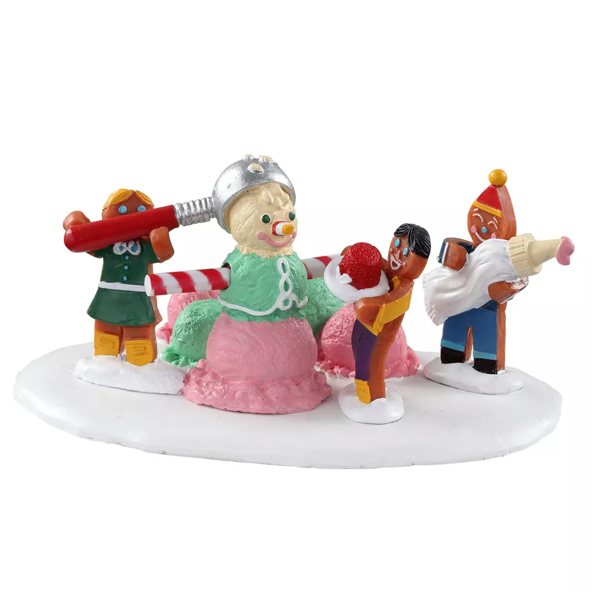 eminza Personnages Lemax Bonhomme de neige triple boule