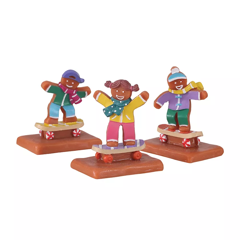 eminza Personnages Lemax Pain d'épices en skateboard