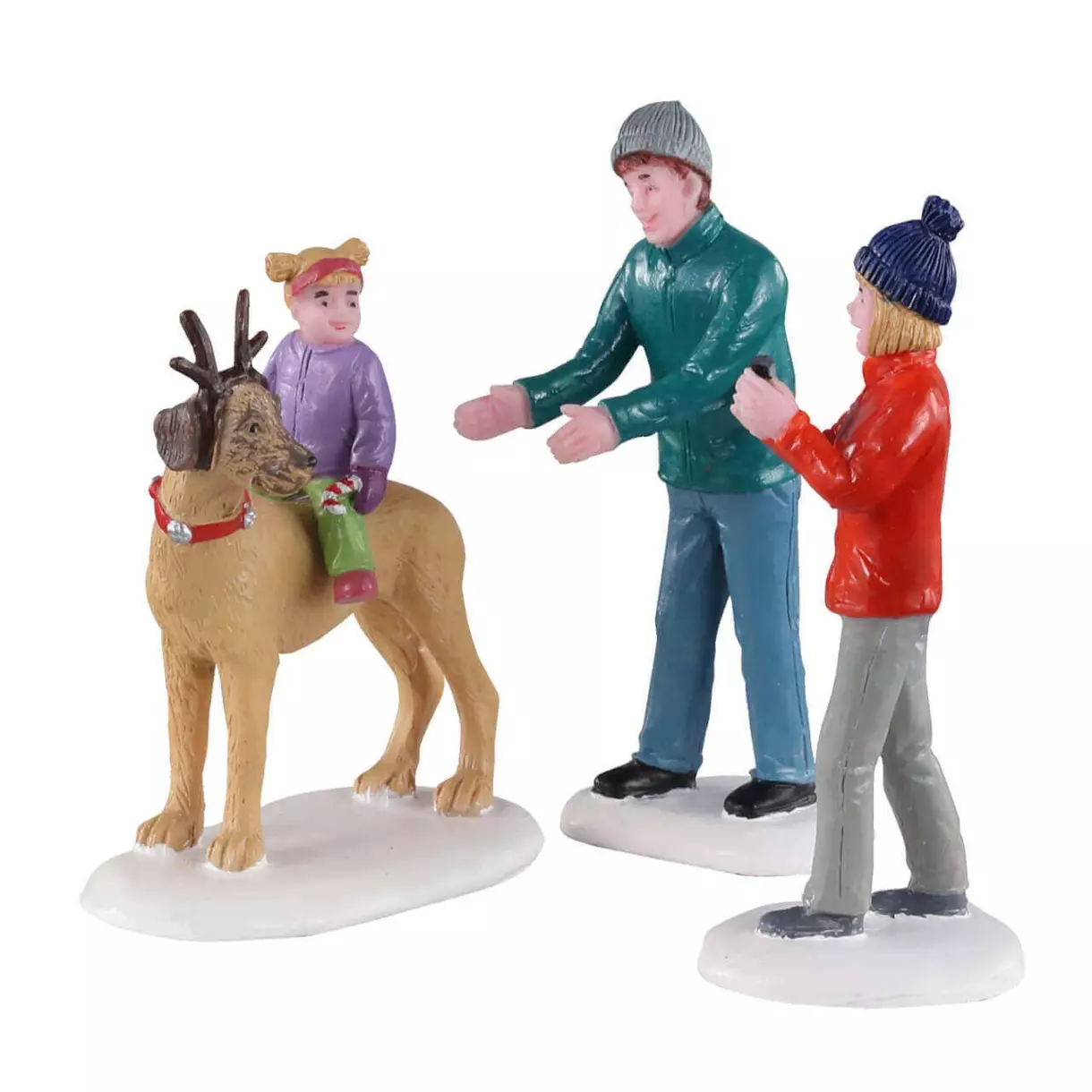 eminza Personnages Lemax Rover se déguise en Rudolph