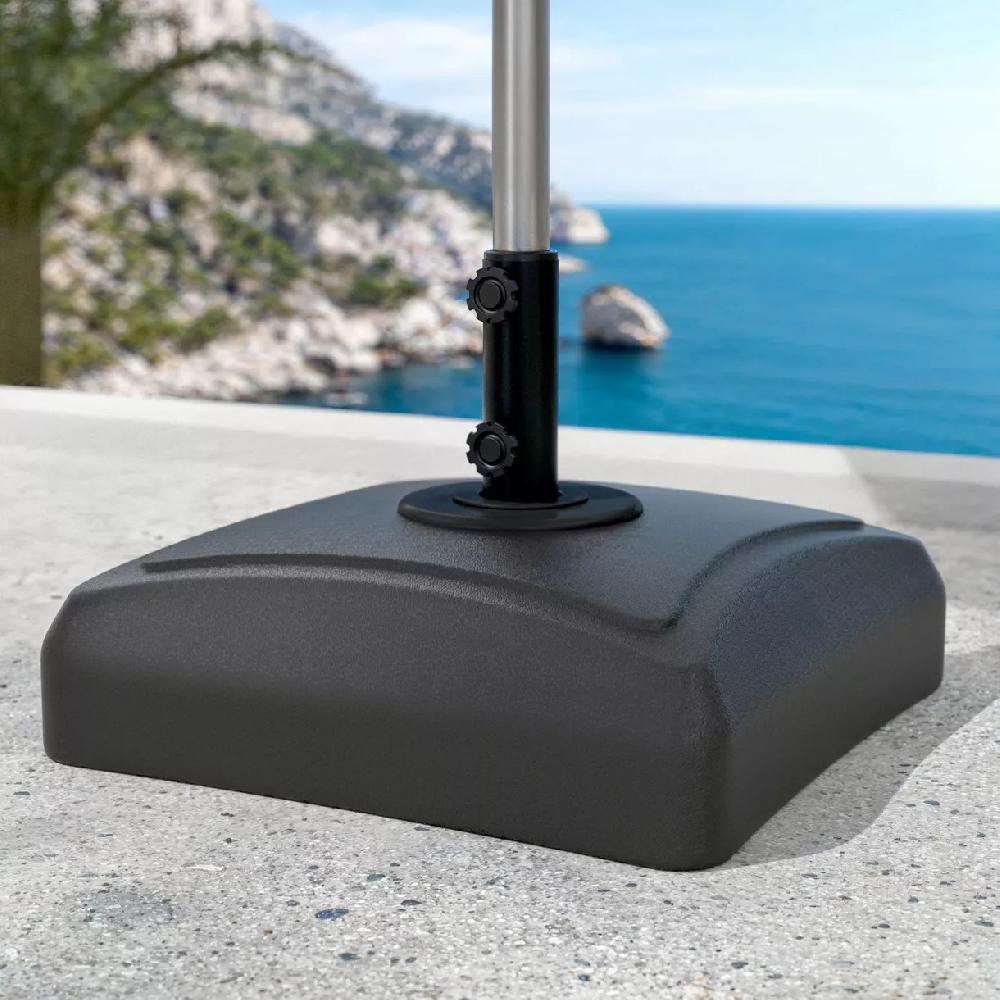 eminza Pied de parasol carré universel à remplir 32L Noir