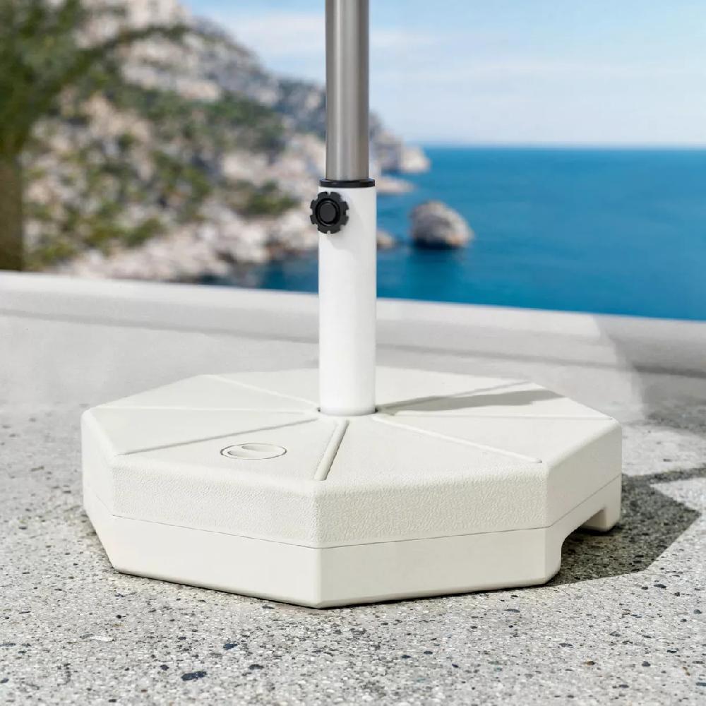 eminza Pied de parasol universel à remplir 28L Blanc