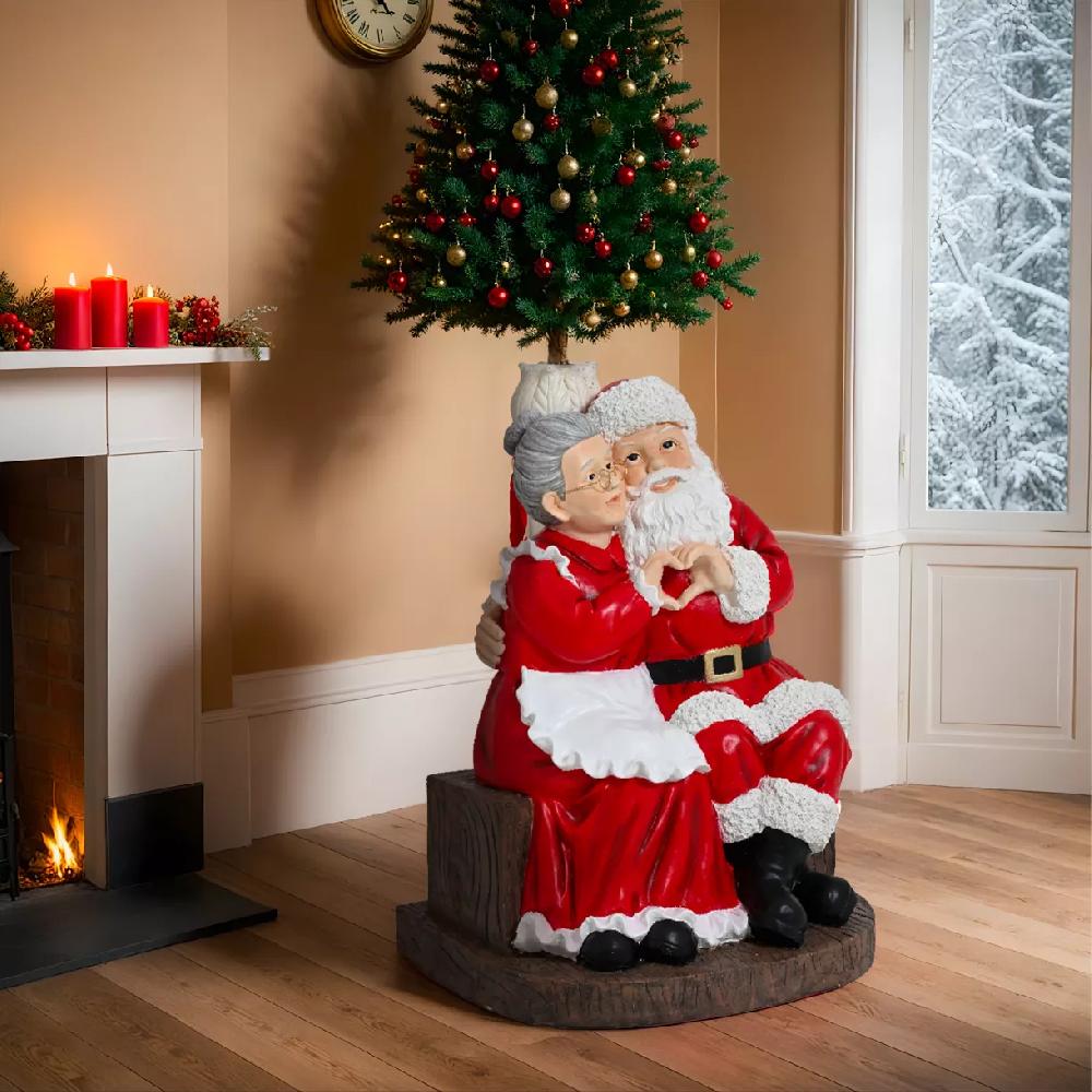 eminza Pied de sapin géant (H97 cm) Père et Mère de Noël