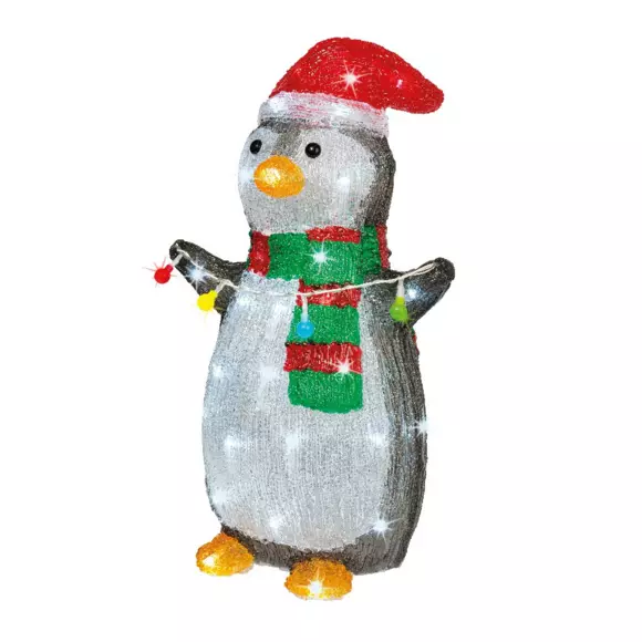 Eminza Pingouin Lumineux 48 LED (H45 Cm) Polly Blanc Froid