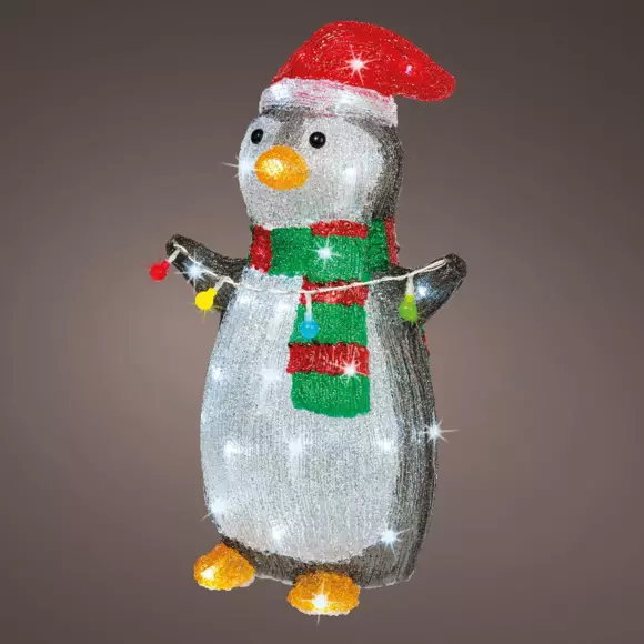 Eminza Pingouin Lumineux 48 LED (H45 Cm) Polly Blanc Froid