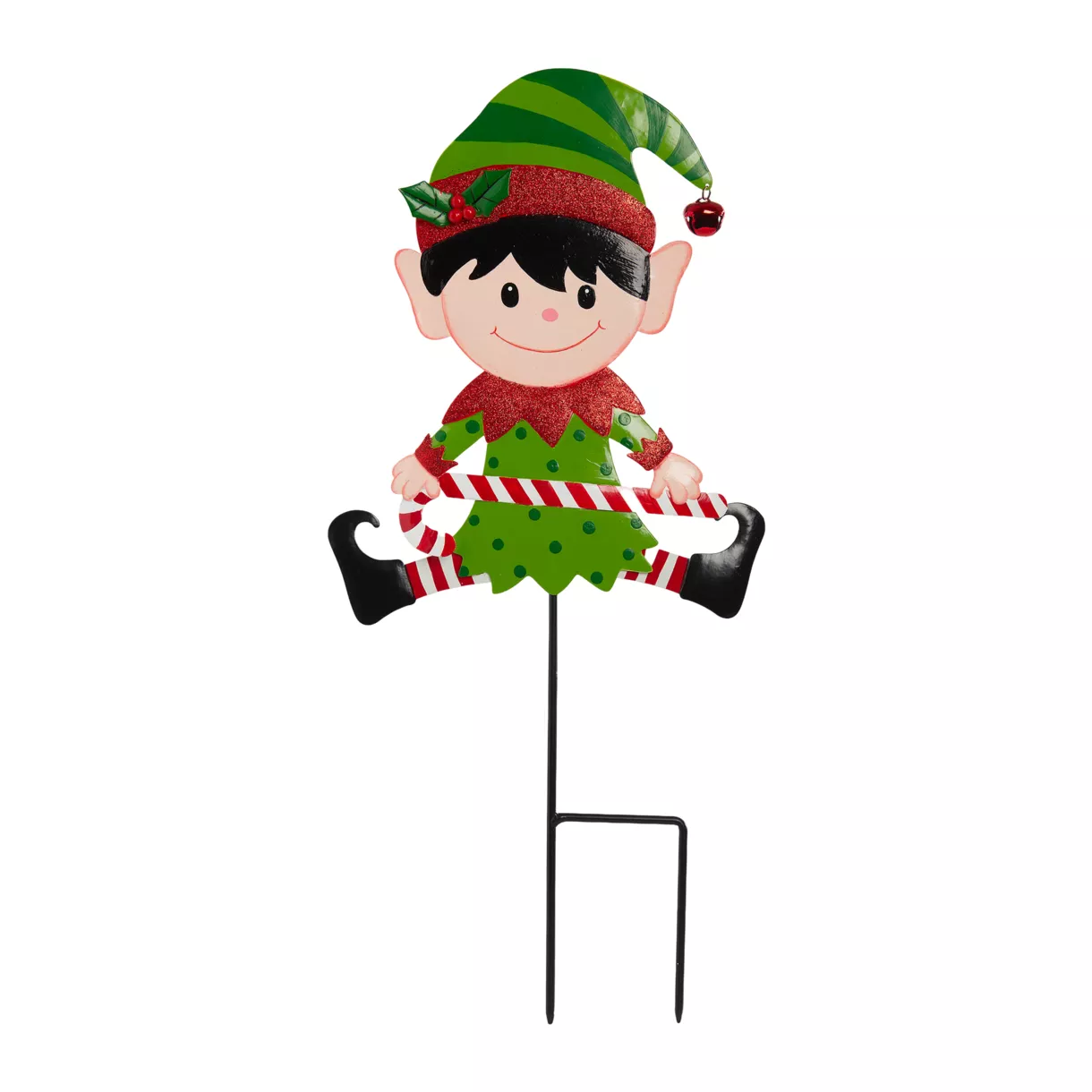 eminza Piquet de jardin en métal (H50 cm) Lutin de Noël