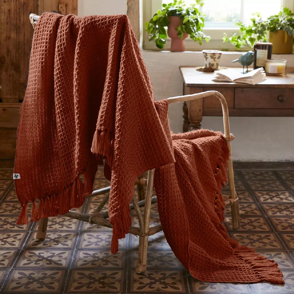 eminza Plaid canapé matière recyclée (130 x 160 cm) Gabin Terracotta
