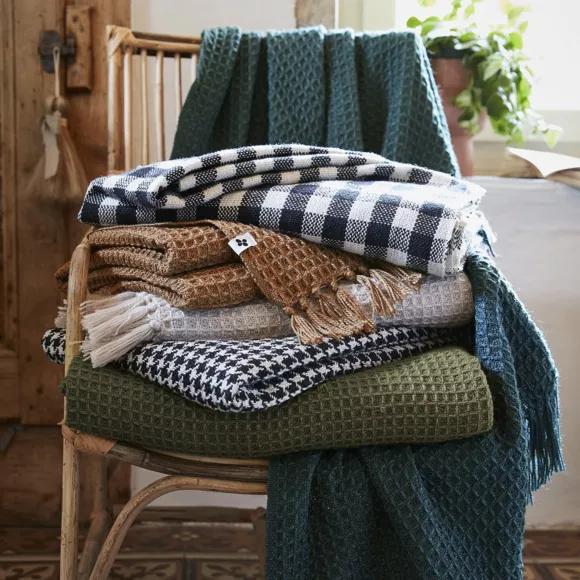 Eminza Plaid Canapé Matière Recyclée (180 X 220 Cm) Gabin Bleu Nuit