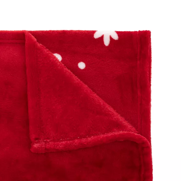 Eminza Plaid De Noël (130 X 180 Cm) Merry Christmas Rouge