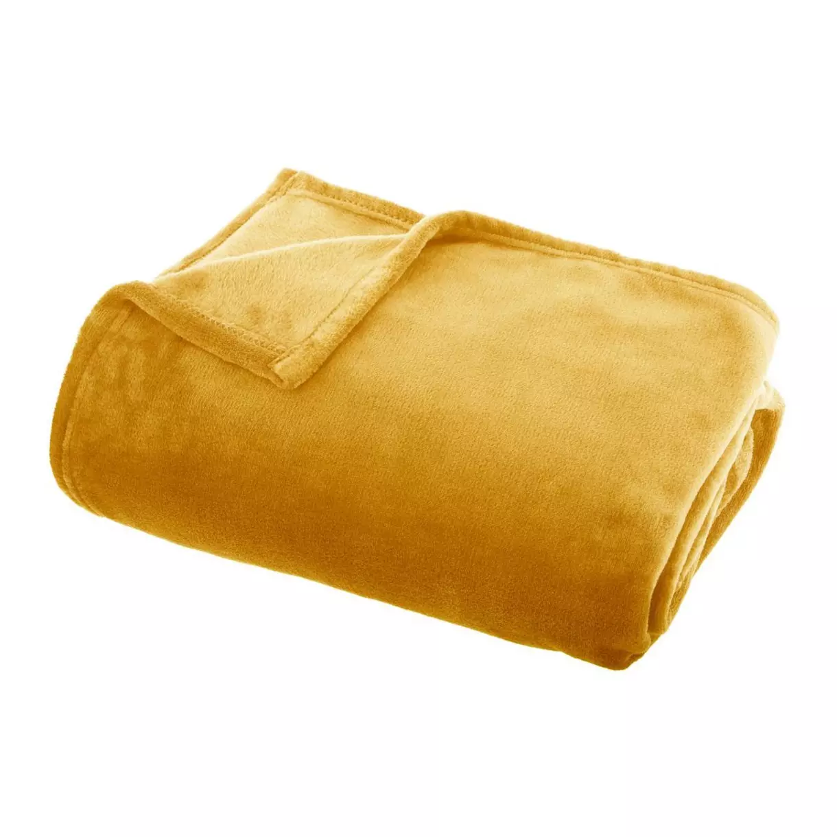eminza Plaid doux (180 cm) Tendresse flanel Jaune ocre