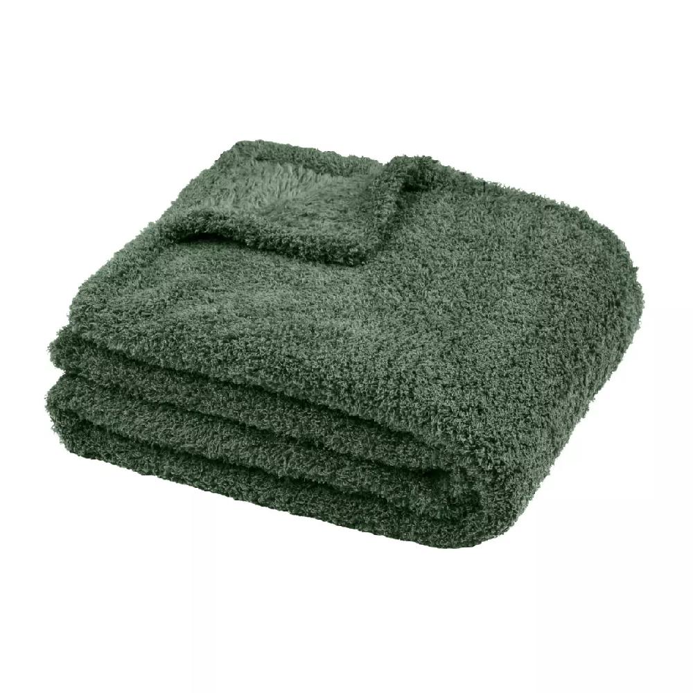eminza Plaid doux (180 x 220 cm) Montreal Vert romarin