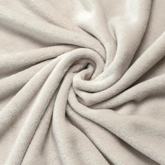 Eminza Plaid Doux Flanelle (130 X 180 Cm) Didou Beige Grège