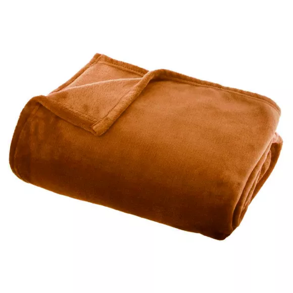 Eminza Plaid Doux Flanelle (130 X 180 Cm) Didou Cuivre