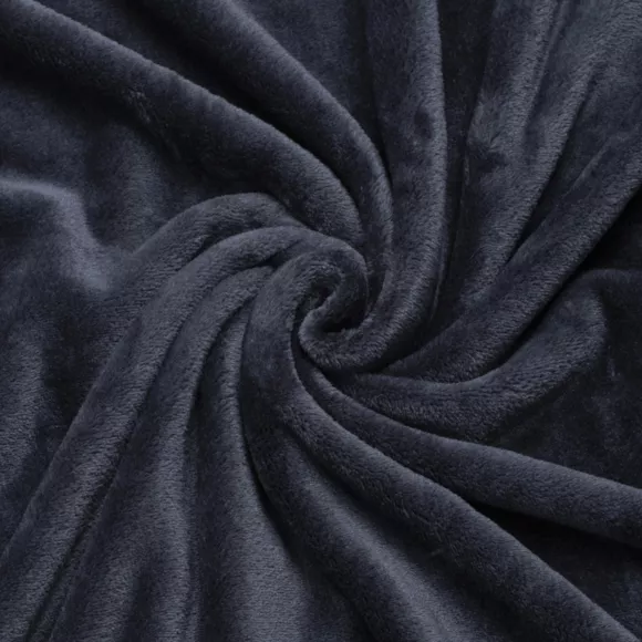 Eminza Plaid Doux Flanelle (130 X 180 Cm) Didou Gris Anthracite