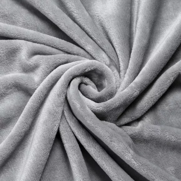 Eminza Plaid Doux Flanelle (180 X 230 Cm) Didou Gris Clair