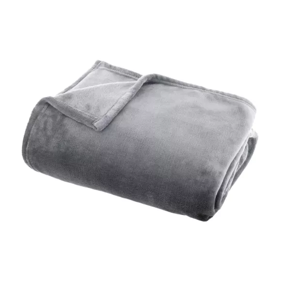 Eminza Plaid Doux Flanelle (180 X 230 Cm) Didou Gris Clair
