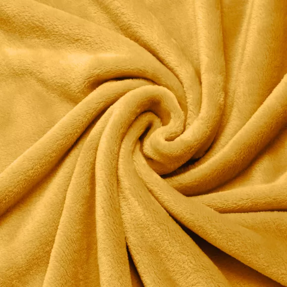 Eminza Plaid Doux Flanelle (220 X 240 Cm) Didou Jaune Moutarde