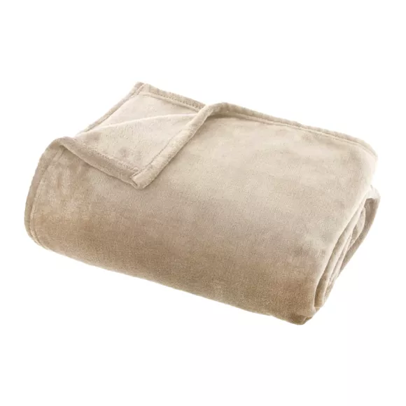Eminza Plaid Doux Flanelle (220 X 240 Cm) Didou Marron Glacé