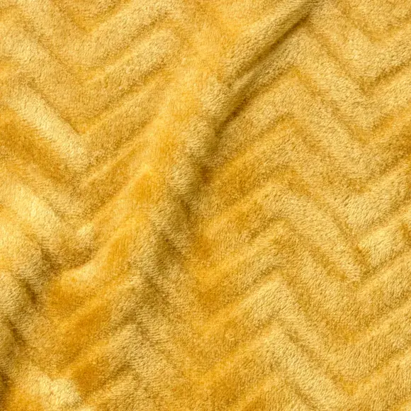 Eminza Plaid Doux Flanelle (220 X 240 Cm) Zag Jaune Moutarde