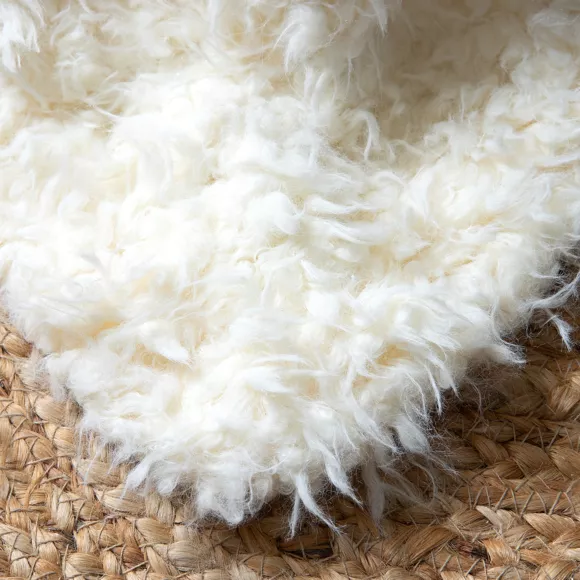 Eminza Plaid Fausse Fourrure (130 X 160 Cm) Caline Blanc Cassé