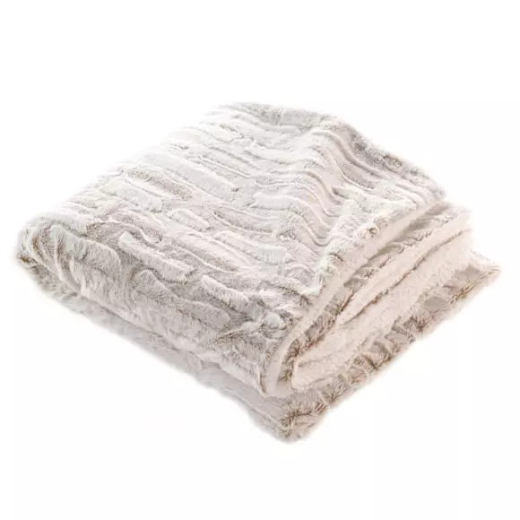 Eminza Plaid Fausse Fourrure (180 X 220 Cm) Lynx Beige