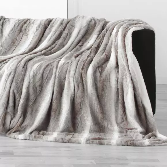 Eminza Plaid Fausse Fourrure (180 X 220 Cm) Sven Beige