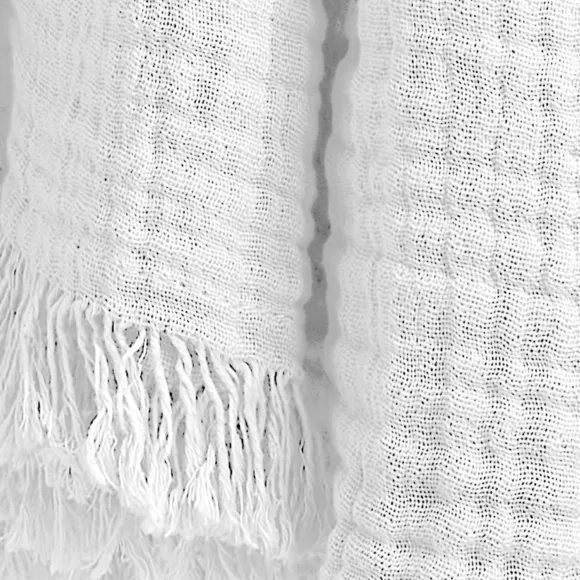 Eminza Plaid Gaze De Coton (130 X 160 Cm) Gaïa Blanc Chantilly