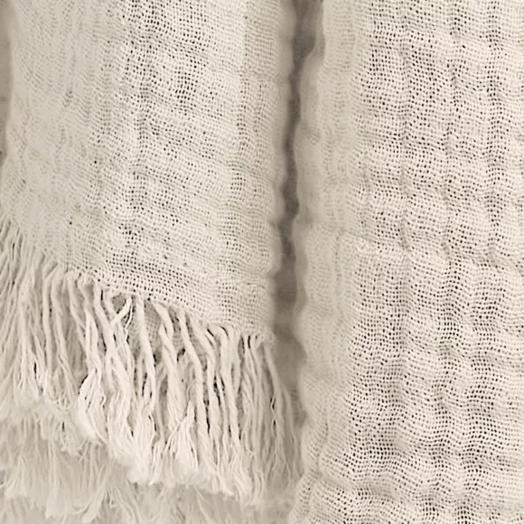 Eminza Plaid Gaze De Coton (180 X 220 Cm) Gaïa Beige Pampa