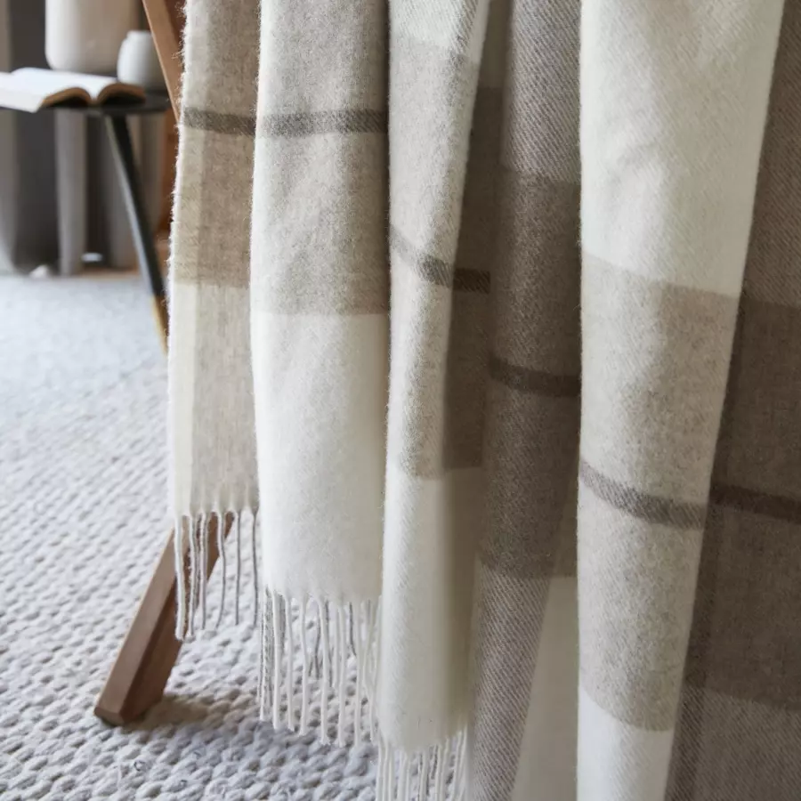 Eminza Plaid Laine Naturelle (140 X 200 Cm) Marius Beige