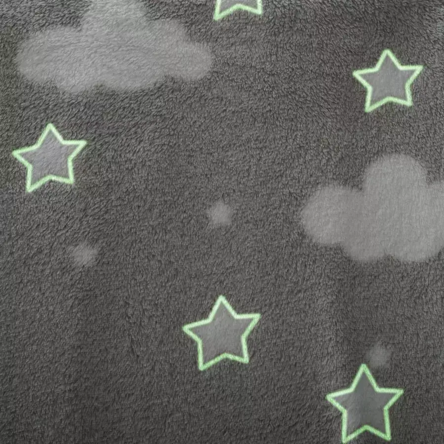 Eminza Plaid Polaire Phosphorescent Enfant (125 X 150 Cm) Voie Lactée Gris Clair