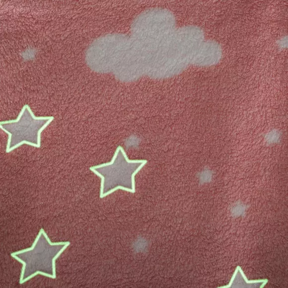 Eminza Plaid Polaire Phosphorescent Enfant (125 X 150 Cm) Voie Lactée Rose
