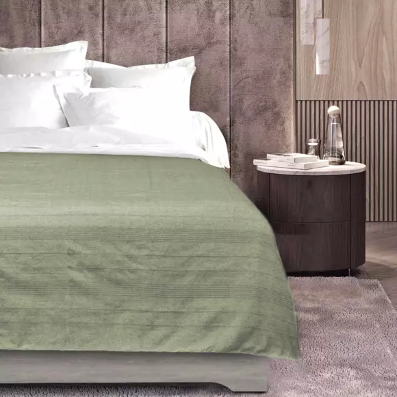 Eminza Plaid Polycoton (220 X 240 Cm) Lucile Vert Sauge