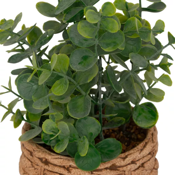 Eminza Plante Artificielle En Pot Cimenté (H27 Cm) Eucalyptus Jaye