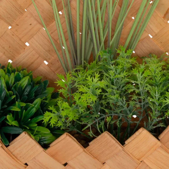 Eminza Plantes Artificielles Suspendues Dans Panier En Bambou (H27 Cm) Jika