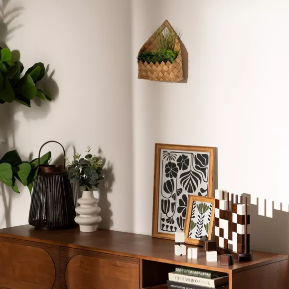 Eminza Plantes Artificielles Suspendues Dans Panier En Bambou (H27 Cm) Jika