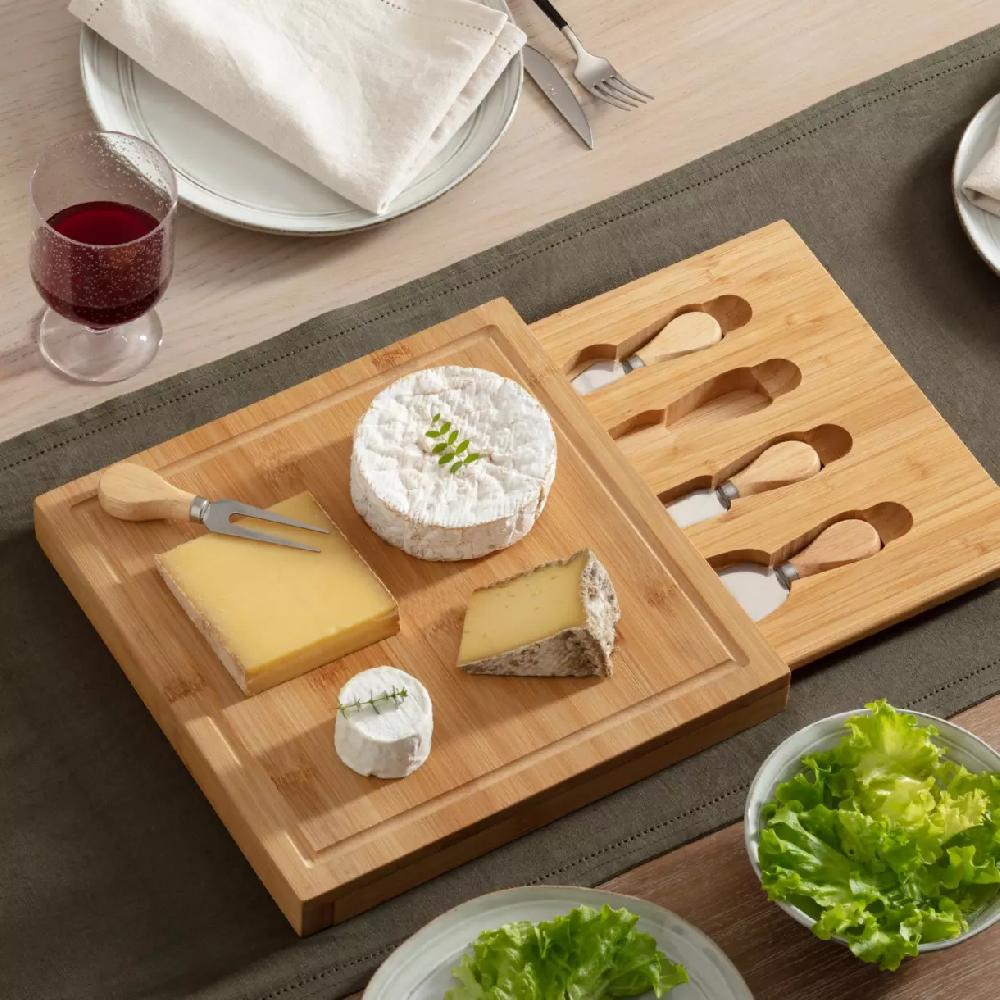 eminza Plateau de fromage bambou (30 x 30 cm) Siao Naturel