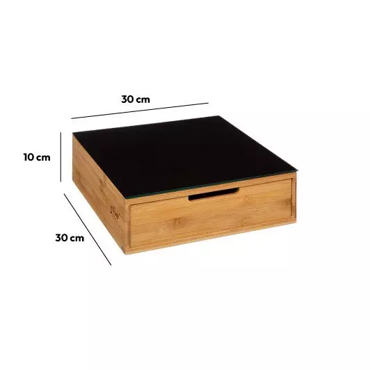 Eminza Porte Capsules Café (30 X 30 Cm) Black Bambou Noir