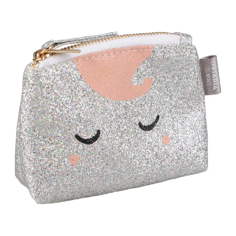 eminza Porte monnaie paillettes enfant (11 cm) Licorne Argent