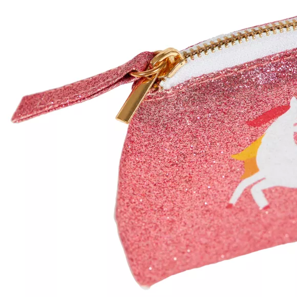 Eminza Porte Monnaie Paillettes Enfant (11 Cm) Licorne Rose