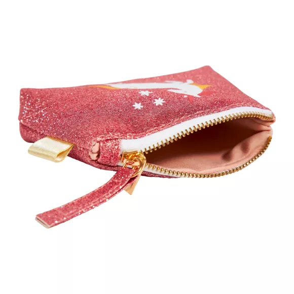 Eminza Porte Monnaie Paillettes Enfant (11 Cm) Licorne Rose