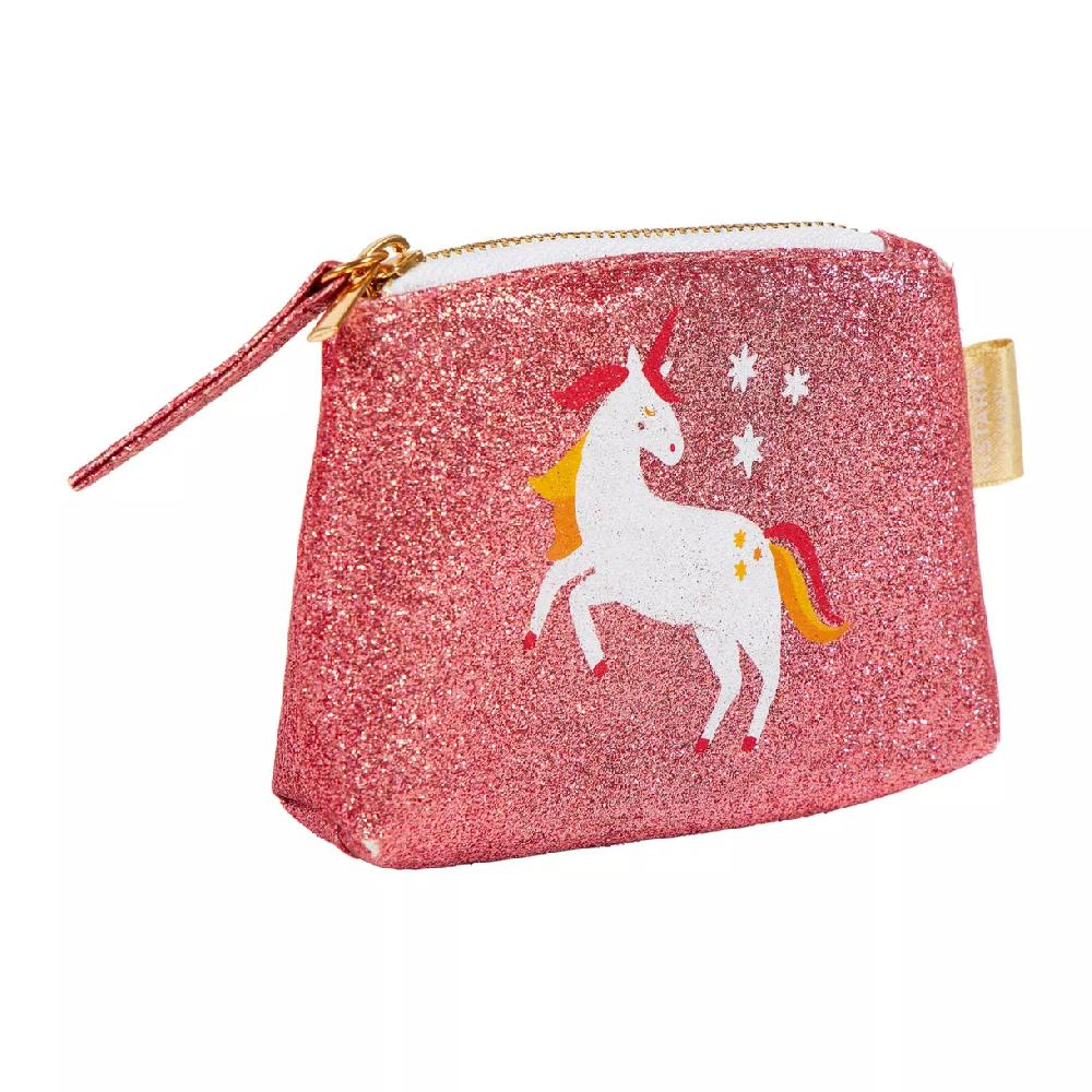 eminza Porte monnaie paillettes enfant (11 cm) Licorne Rose