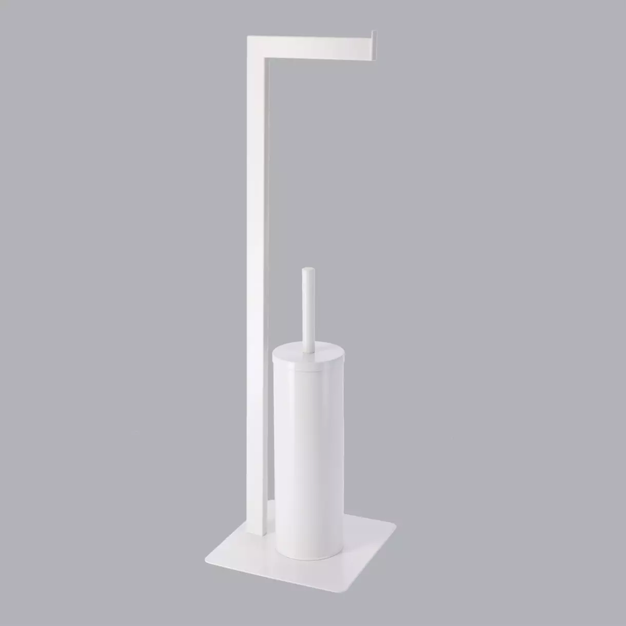 eminza Porte papier toilette et brosse WC Métal Blanc