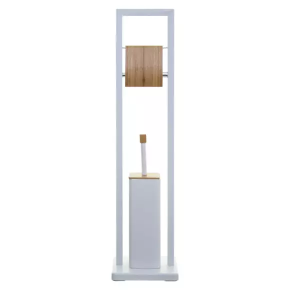 Eminza Porte-papier Toilettes Et Brosse WC Natureo Blanc