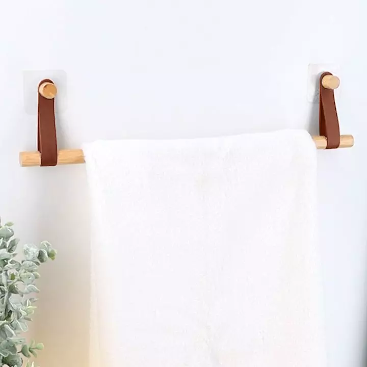 eminza Porte serviette adhésif 1 barre (50 cm) Easy Chic Caramel