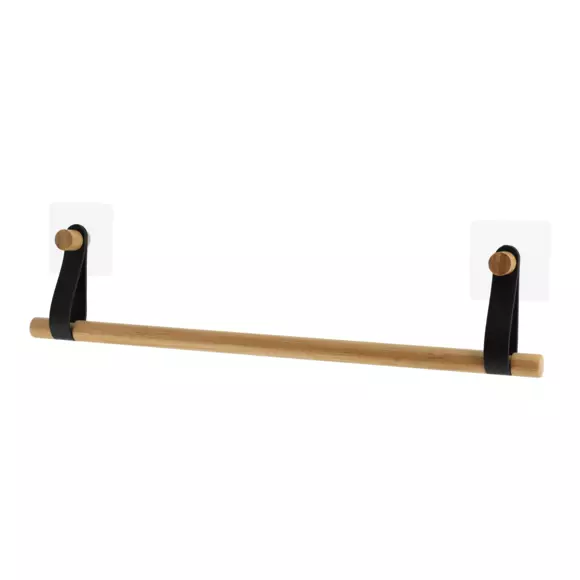 Eminza Porte Serviette Adhésif 1 Barre (50 Cm) Easy Chic Noir