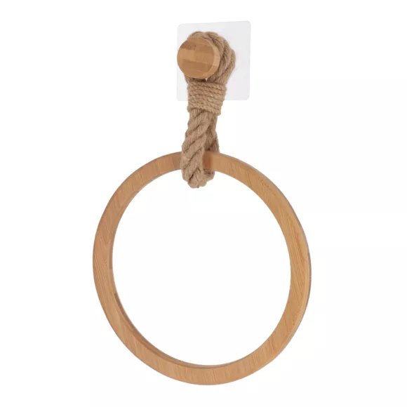 Eminza Porte Serviette Adhésif Arrondi (D21 Cm) Corde Naturel