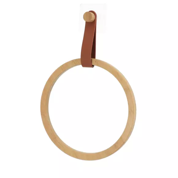 Eminza Porte Serviette Adhésif Arrondi (D21 Cm) Easy Chic Caramel