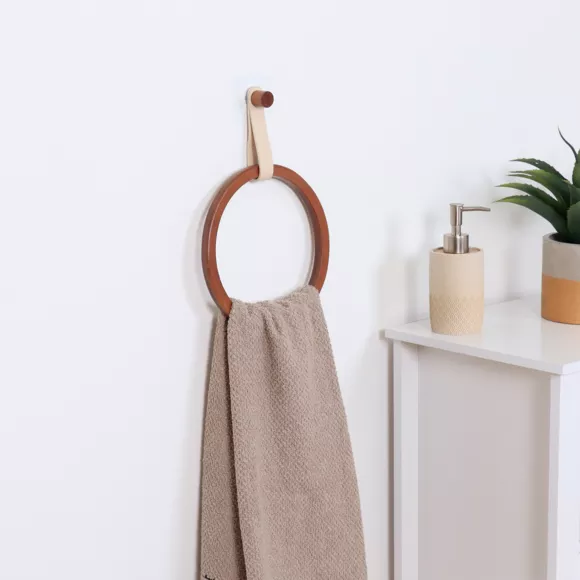 Eminza Porte Serviette Adhésif Arrondi (D21 Cm) Season Color Beige