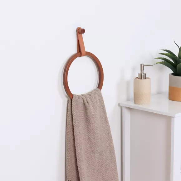 Eminza Porte Serviette Adhésif Arrondi (D21 Cm) Season Color Caramel