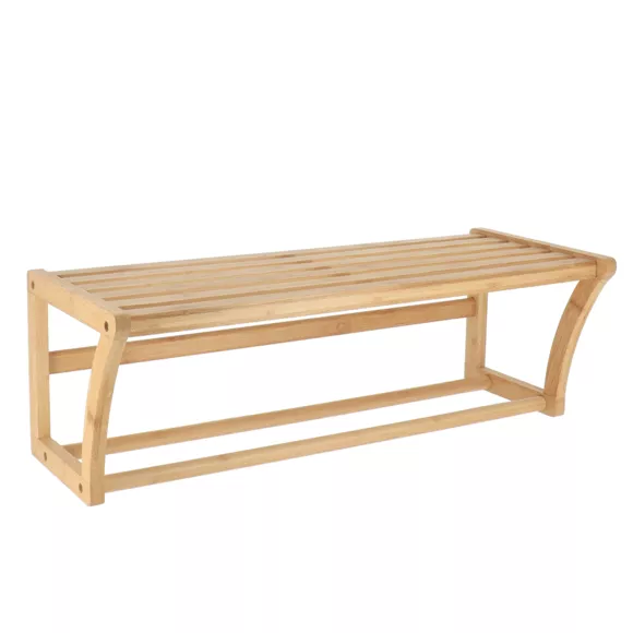 Eminza Porte Serviette Mural Bambou (60 X H20 Cm) Harmonie Naturel